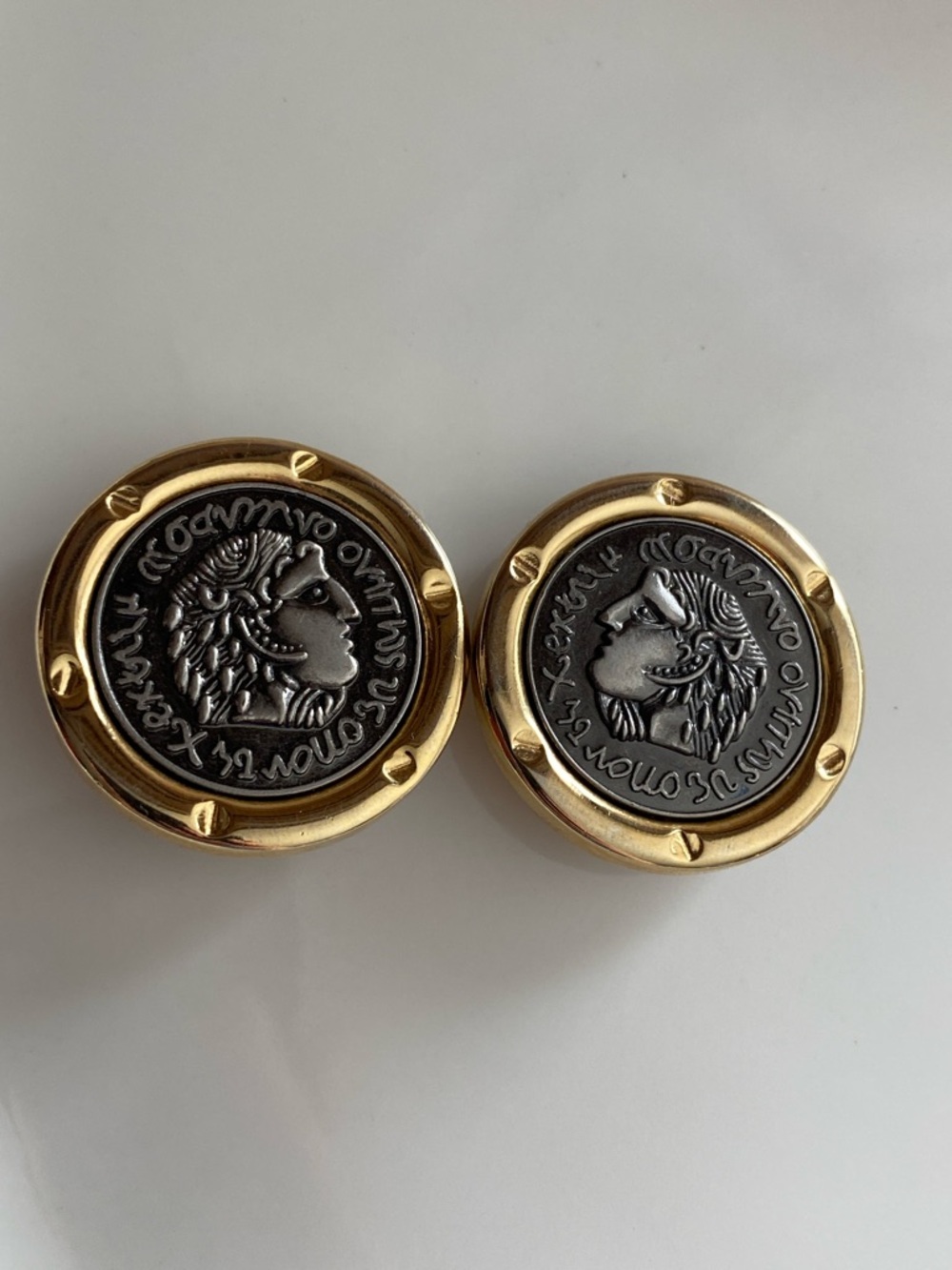 Gold Coin Medallion Earrings